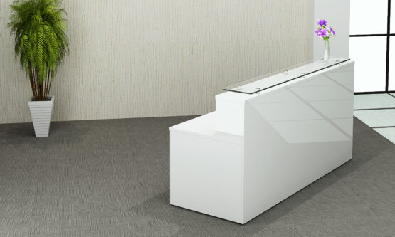 White Gloss Reception Counter - Image 2