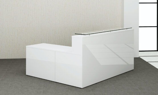White Gloss Reception Counter - Image 4
