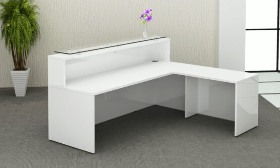 White Gloss Reception Counter - Image 5