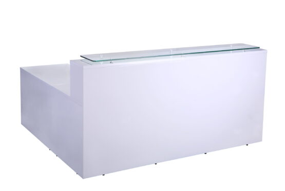 White Gloss Reception Counter Return Unit