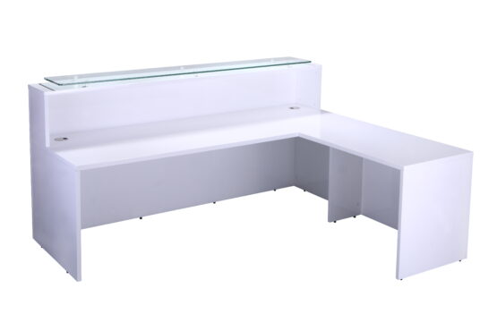 White Gloss Reception Counter Return Unit - Image 2