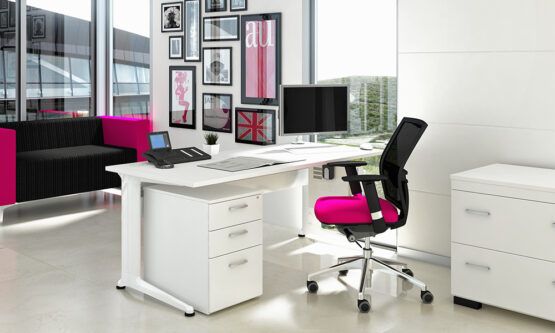 Kassini White Office Desk