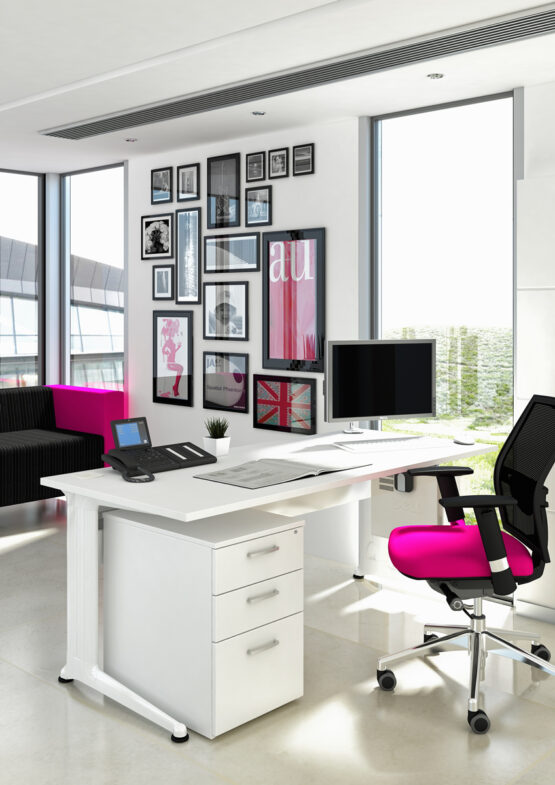 Kassini White Office Desk - Image 12