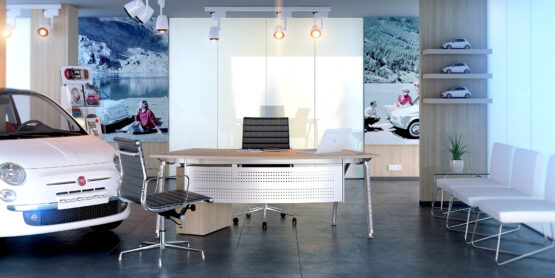 Callisto White Office Desk - Image 2