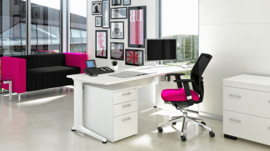 Kassini White Office Desk - Image 15