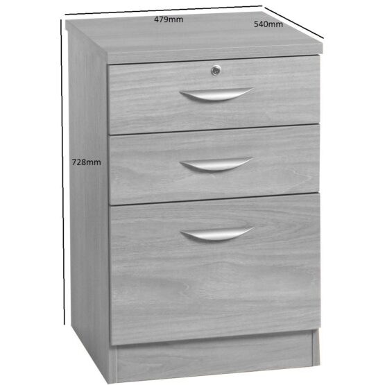 Hand Finished Three Drawer Unit / Filing Cabinet - Image 2