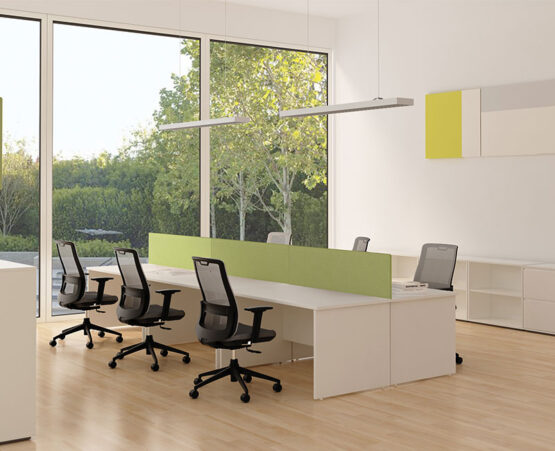 Panel White Bench Desk