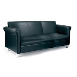 QUALITY LEATHER FACED THREE SEATER SOFA