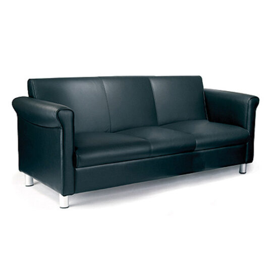 QUALITY LEATHER FACED THREE SEATER SOFA