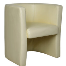 STYLISH HIGH BACK LEATHER FACED TUB CHAIR