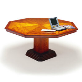 EIGHT SIDED TABLE WITH COLUMN BASE