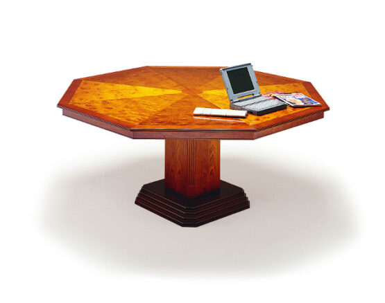 EIGHT SIDED TABLE WITH COLUMN BASE