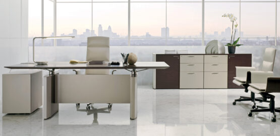 De Symetria Glass Executive Office Desk - Image 13