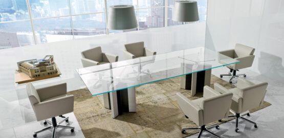 De Symetria Glass Executive Office Desk - Image 6