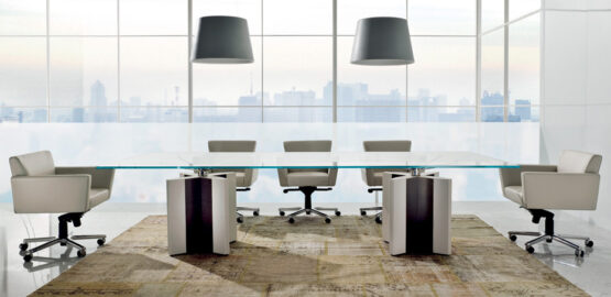 De Symetria Glass Executive Office Desk - Image 11