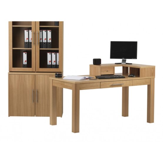 OAKWOOD BOOKCASE WIDE GLAZED - Image 4