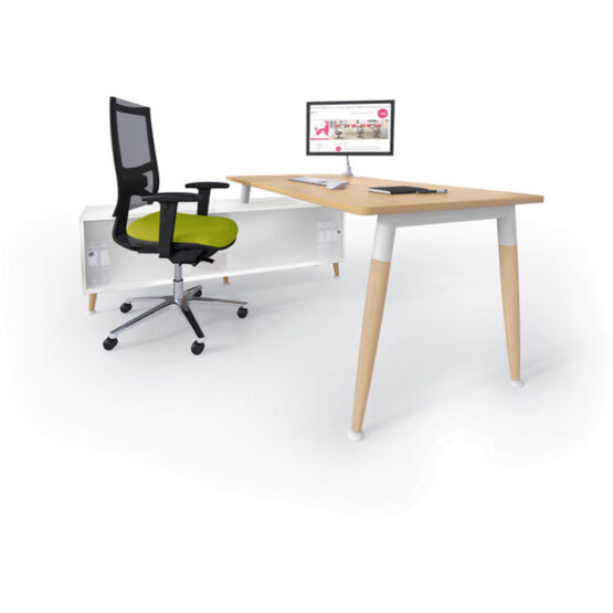 4Wood White Office Desk - Image 2