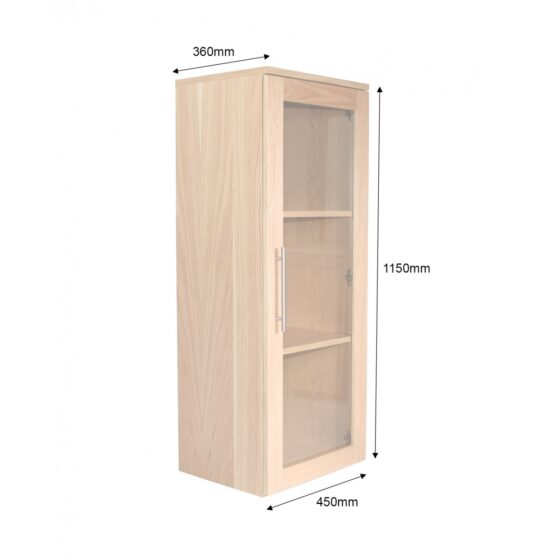 OAKWOOD BOOKCASE NARROW GLAZED - Image 2