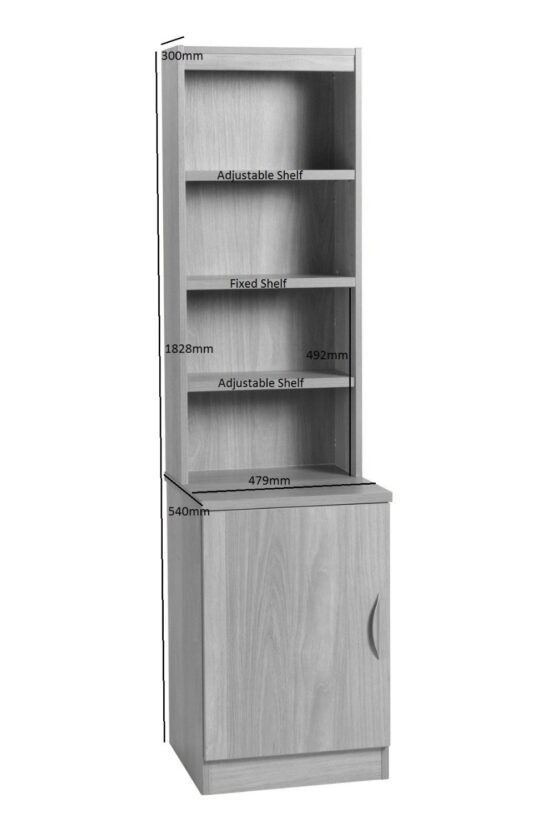DESK HEIGHT CUPBOARD 480MM WIDE WITH HUTCH - Image 2