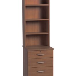 THREE DRAWER UNIT/ FILING CABINET WITH HUTCH