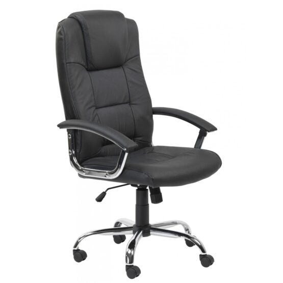 Houston Black Leather Executive Swivel Office Chair - Image 3