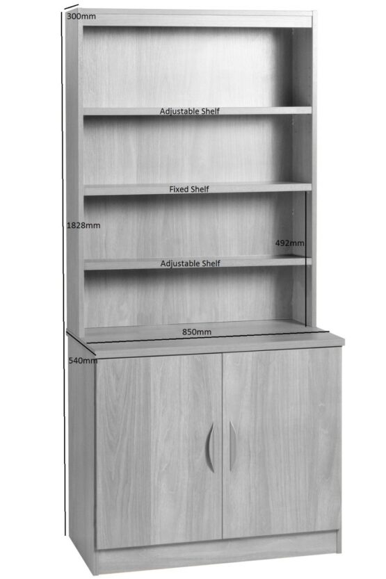 DESK HEIGHT CUPBOARD 850MM WIDE WITH HUTCH - Image 2