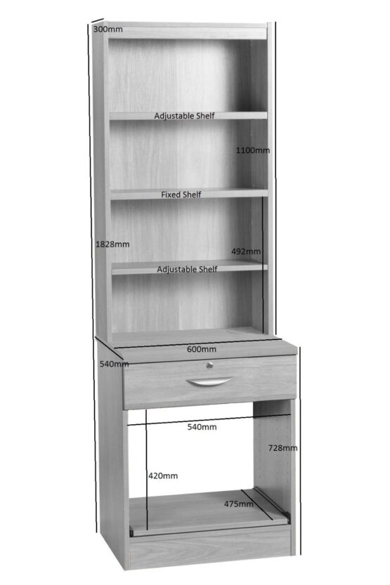 PRINTER/SCANNER DESK DRAWER UNIT WITH HUTCH - Image 2