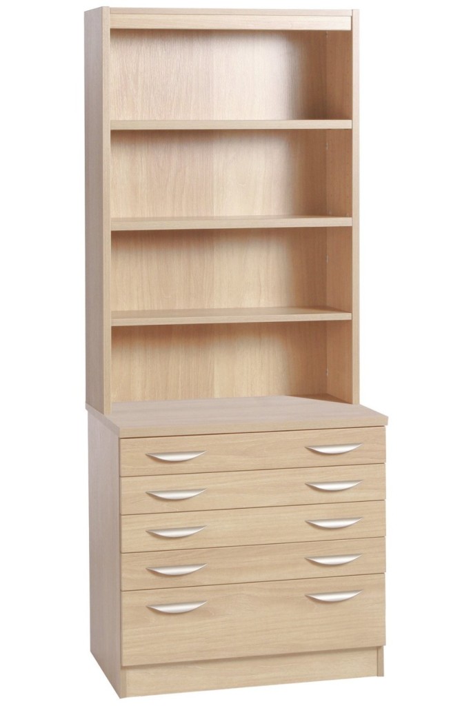 A2 PLAN CHEST WITH DEEP LOWER DRAWER AND HUTCH Margolis Furniture