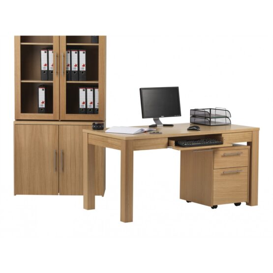 OAKWOOD BOOKCASE WIDE GLAZED - Image 5