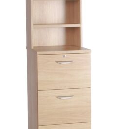 THREE DRAWER FILING CABINET WITH HUTCH
