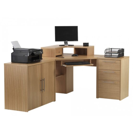 Oakwood Corner Desk Hutch - Image 4