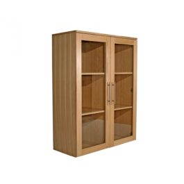 OAKWOOD BOOKCASE WIDE GLAZED