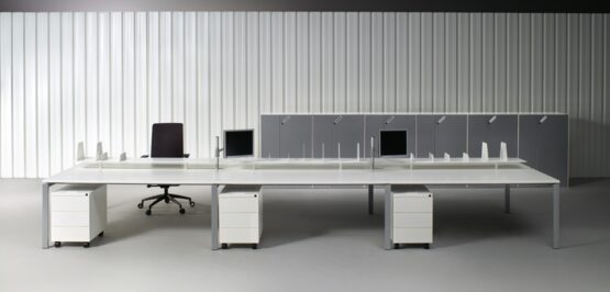 ON White Office Bench Desk - Image 3