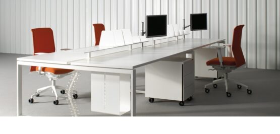ON White Office Bench Desk - Image 8