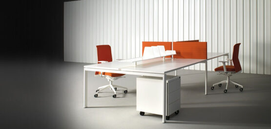 ON White Office Bench Desk