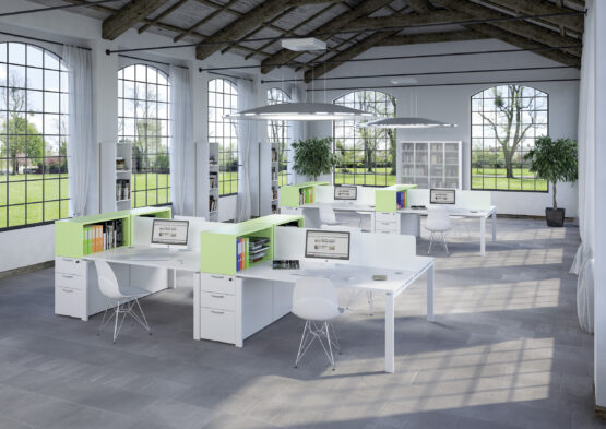 Astro White Office Bench Desk
