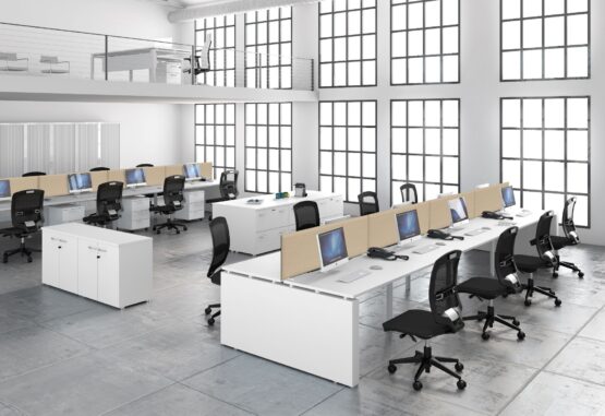 Astro White Office Bench Desk - Image 3