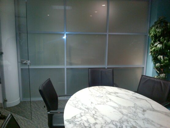 Double Glazed 6mm Sandblasted Glass Office Partition