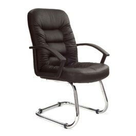 Fleet (Black) 2 Cantilever Framed Leather Visitors Office Armchair