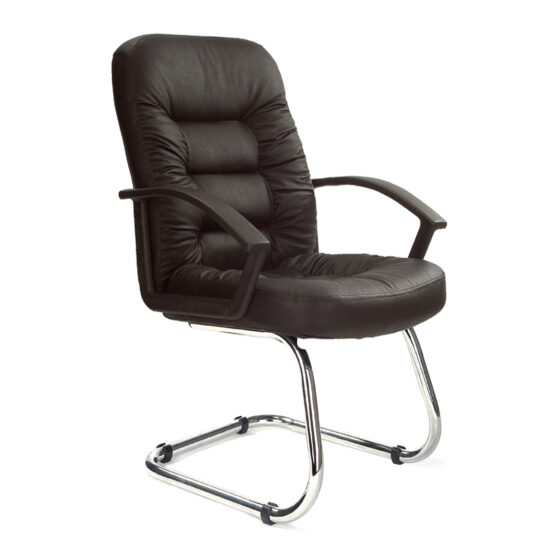 Fleet (Black) 2 Cantilever Framed Leather Visitors Office Armchair