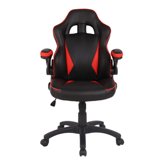 Predator (Black/Red) Racing Office Chair With Folding Arms - Image 2