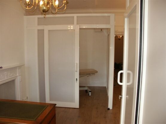 Single Glazed Glass Office Partition With Sliding Doors