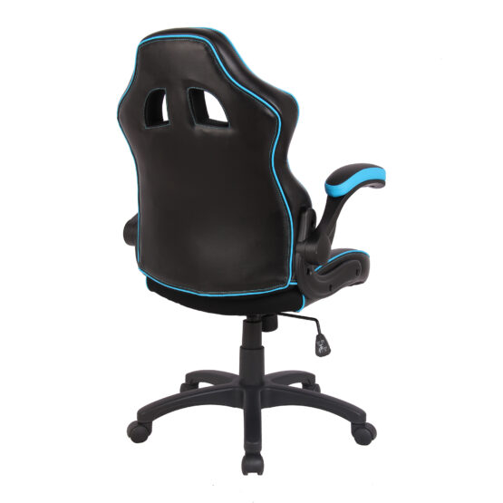 Predator (Black/Blue) Racing Office Chair With Folding Arms - Image 4