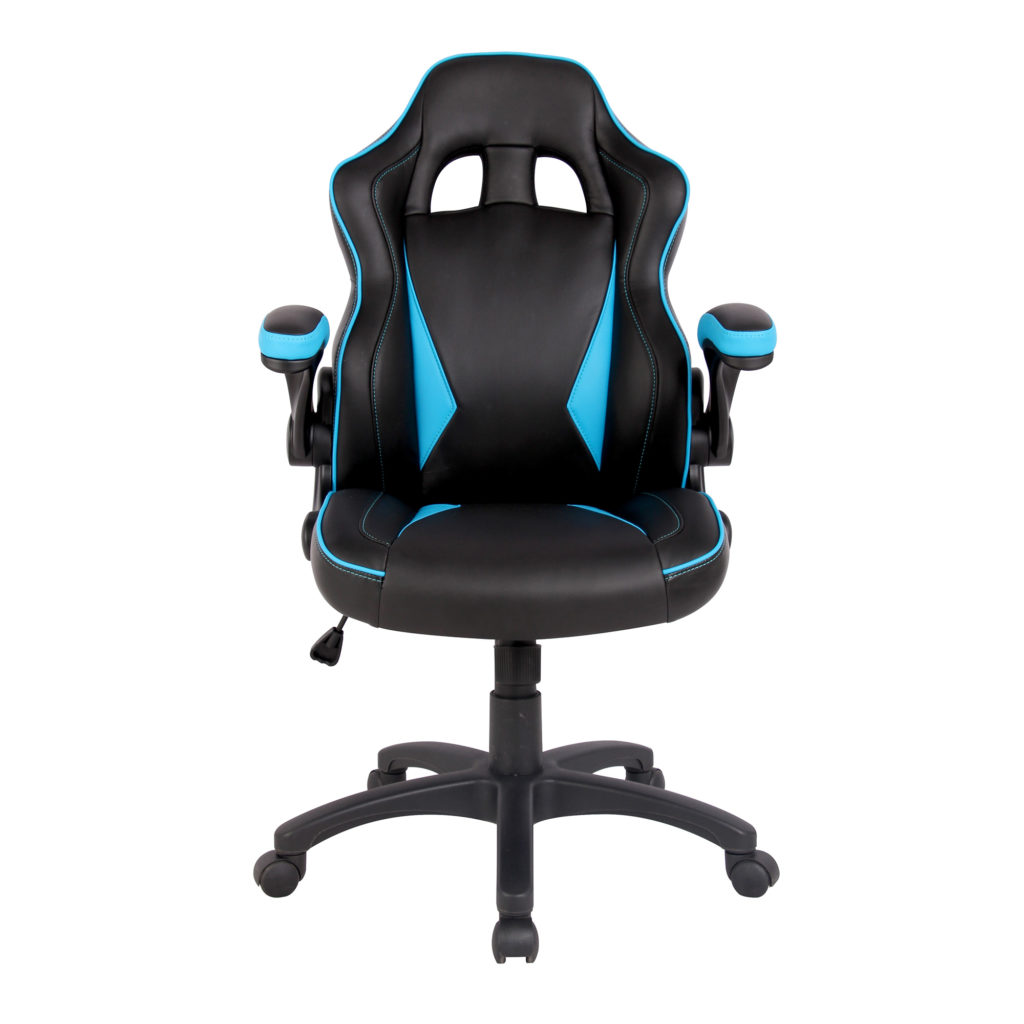 Predator (Black/Blue) Racing Office Chair With Folding Arms | Margolis ...