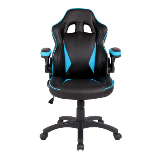 Predator (Black/Blue) Racing Office Chair With Folding Arms - Image 2