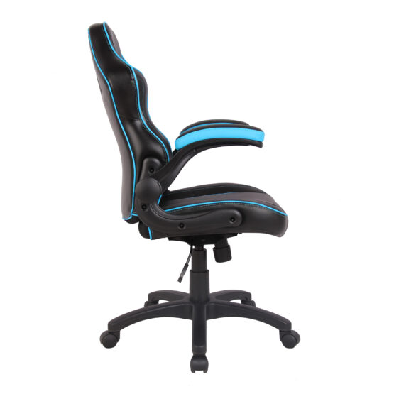 Predator (Black/Blue) Racing Office Chair With Folding Arms - Image 3