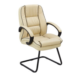Truro (Cream) Leather Faced Visitors Armchair