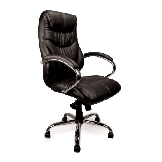 Sandown (Black) High Back Leather Armchair