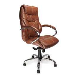 Sandown (Tan) High Back Leather Armchair