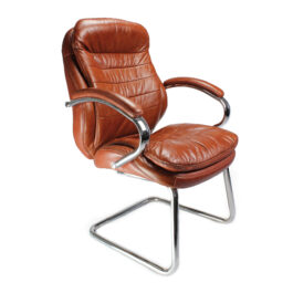 Santiago Leather (Tan) Luxurious Visitors Armchair